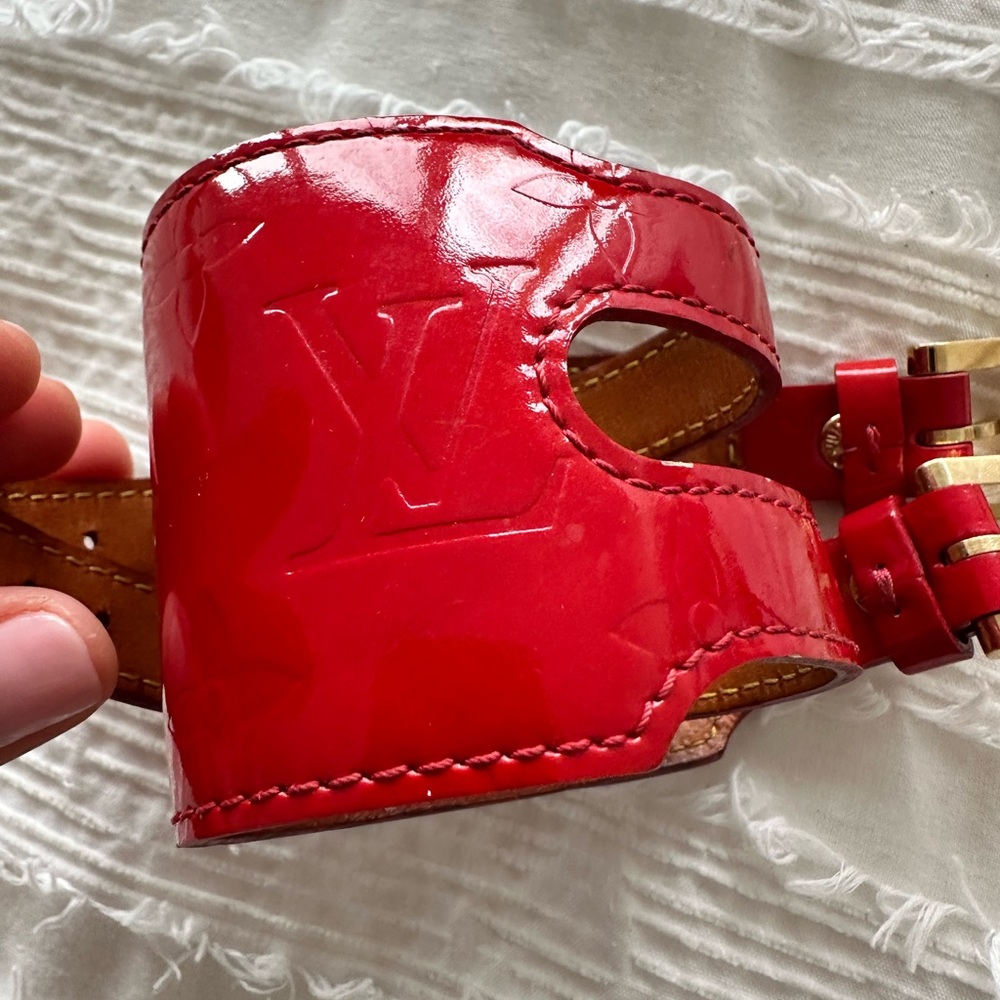 Louis Vuitton Vernis wrap bracelet red rare
